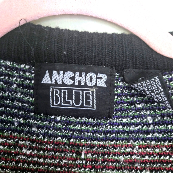 🦚VTG oversized Anchor Blue cardigan - Picture 3 of 6